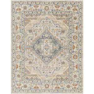 SURYA Tapis Lavable Machine Vintage Oriental MARION 160x213cm Beige/Bleu pas cher