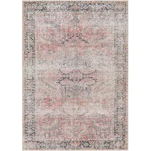 LIVABLISS Tapis Lavable Machine Vintage Oriental ELENA 200x275cm RoseVendu parcdiscount
