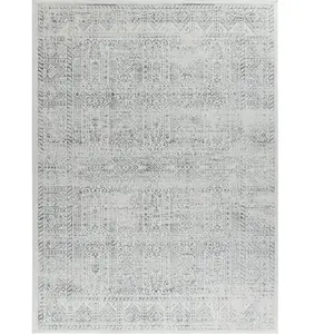 LIVABLISS Tapis de Salon à Poils Courts Doux Vintage Oriental DANIA 200x275cm Gris/IvoireVendu parcdiscount