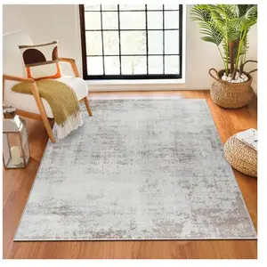 SURYA Tapis de Salon à Poils Courts Doux Abstrait Moderne MILENA 160x215cm Beige/Blanc pas cher