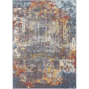 Surya - Tapis de Salon à Poils Courts et Doux Abstrait Moderne Multicolore 120 x 170 cm pas cher