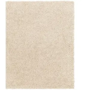 Surya Tapis moderne à poils longs doux pour salon, salle à manger et chambre à coucher - Grand tapis moelleux pour chambre à coucher - Poils pelucheux et facile d'entretien - 120 x 180 cm - Beige