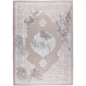 SURYA Tapis de Salon à Poils Courts Doux Vintage Oriental AZRA 200x275cm Beige/GrisVendu parcdiscount