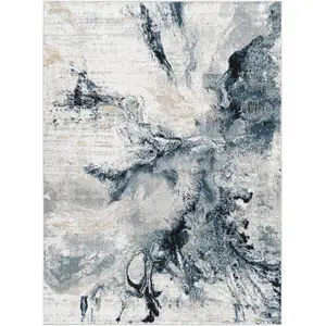 SURYA Tapis de Salon à Poils Courts Doux Abstrait Moderne EMMA 160x220cm Bleu/Gris pas cher