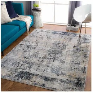 SURYA Tapis de Salon à Poils Courts Doux Abstrait Moderne LENA 200x275cm Multicolore/Gris pas cher