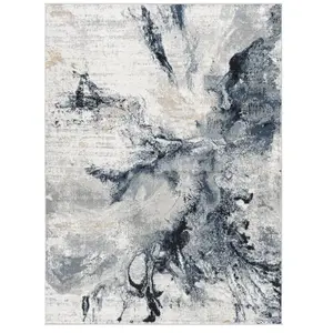 SURYA Tapis de Salon à Poils Courts Doux Abstrait Moderne EMMA 200x275cm Bleu/GrisVendu parcdiscount