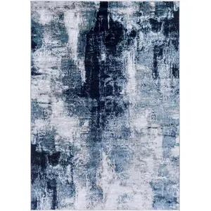 SURYA Tapis de Salon à Poils Courts Doux Abstrait Moderne GIULIA 160x220cm Bleu/GrisVendu parcdiscount