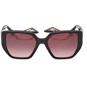 GUESS Lunettes pour femme, Noir brillant, 55/18/140