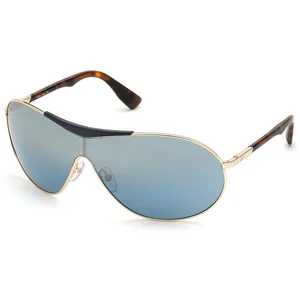Lunettes de soleil - Web - WE0282 - Forme de masque - Couleur or - Verres bleu réfléchis pas cher