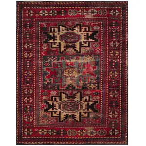 Tapis rectangulaire d'intérieur persan traditionnel tufté à la main, AN522, en rouge/ivoire, 122 X 183 cm pour le salon, la chambre ou tout autre espace intérieur par SAFAVIEH.