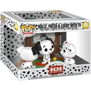 Figurine Funko Pop Moment 101 Dalmatians Rolly, Patch & Lucky with TV pas cher