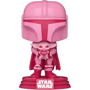Figurine Funko Pop Star Wars Valentines The Mandalorian With Grogu pas cher