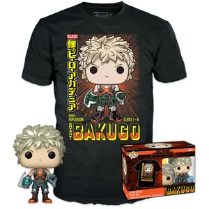 Funko My Hero Academia - Booble Head Pop N° 249 - Bakugo (Mt) +T-Shirt... pas cher