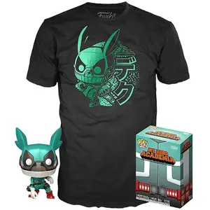 Funko Set Figura Pop & Tee My Hero Academia Deku with Helmet, 122213 pas cher