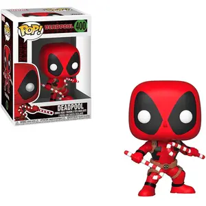 FUNKO POP Marvel : Holiday - Deadpool w/ Candy Canes pas cher
