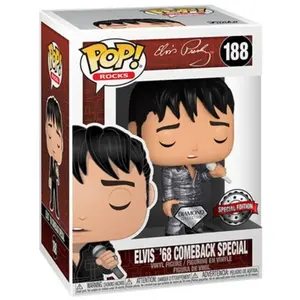 Figurine Funko Pop Rocks Elvis Presley '68 Comeback Special Diamond Gl... pas cher