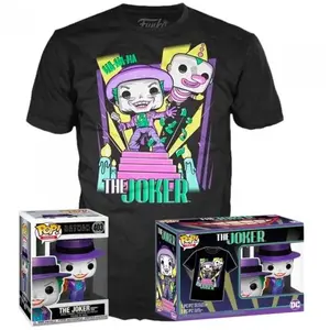 DC Comics Funko Batman 89 - Booble Head Pop - Joker A/ Haut-Parleur + T-Shirt (S) pas cher