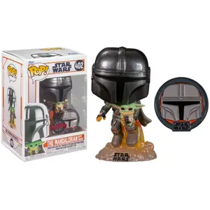 Figurine Funko Pop - Star Wars: Across The Galaxy - The Mandalorian With Grogu With Enamel Pin pas cher