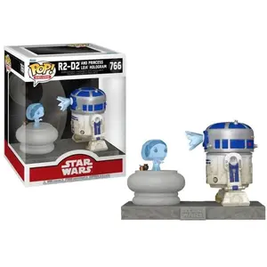 Comparateur de prix : Figurine Funko Pop Deluxe Star Wars R2-D2 and Princess Leia Hologram