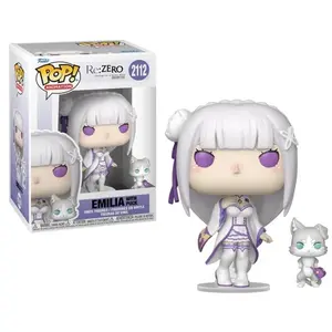 Figurine Funko Pop & Buddy Re Zero Emilia with Puck pas cher