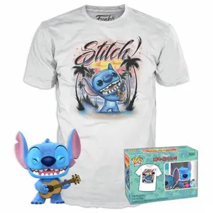 Funko Disney - Pop N° Xxx - Ukelele Stitch (Flocked) +T-Shirt (M)