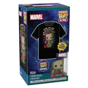 Funko Figurine Funko Pop - Marvel Comics - Groot Noël Pocket - T-Shirt pas cher