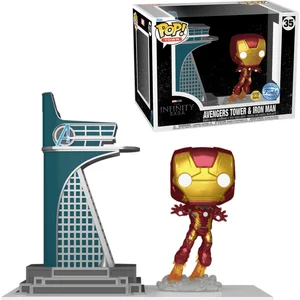 Figurine Funko Pop Town The Infinity Saga Avengers Tower and Iron Man pas cher