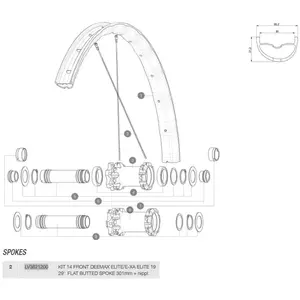 Mavic Rayons Deemax Elite/e-xa Elite 29 2019 Front 14 UnitésVendu parbikeinn