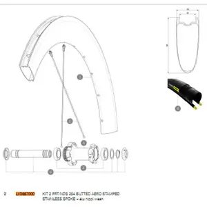 Mavic Rayons Gauches Comete Pro Carbon Sl Ust Disc 2 Unités 254 mm pas cher
