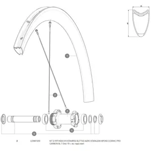 Mavic Rayons Gauches Cosmic Pro Carbon Sl T Disc 2 Unités 279 mm pas cher