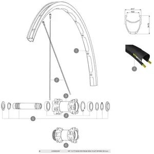 Mavic Ksyrium Disc 2018 Linker Spaken 12 Eenheden Zwart 291 mm pas cher
