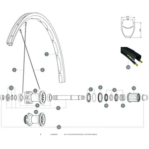 Mavic Ksyrium Disc 2018 Achterste Rechter Spaken 12 Eenheden Zwart 289 mm pas cher