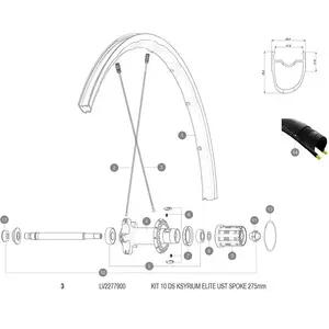 Mavic Rayons Arrière Droits Kysrium Elite Ust 2018 10 UnitésVendu parbikeinn