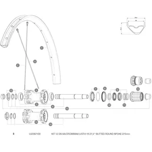Mavic Rayons Arrière Droits Xa/crossmax Light 27.5 12 Unités 275 mm pas cher