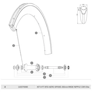 Mavic Rayons Aero Cxr Elite Exalith Front 9 UnitésVendu parbikeinn