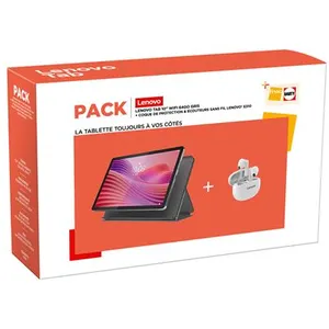 Pack Tablette Tactile Lenovo Tab 10,1" 64 Go Gris Luna + Étui Folio + ... pas cher