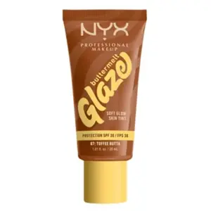 NYX Professional Makeup Buttermelt Glaze Soft Glow Skin Tint + SPF/FPS 30 Foundation (Various Shades) - Toffee pas cher