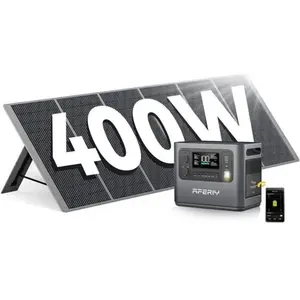 AFERIY Générateur Solaire 2400W, 2048Wh LiFePO4 Centrale Électrique Portable avec Panneaux Solaire 400W,APP,UPS,BMS