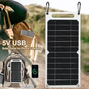 MOOHOP Panneau Solaire, Portable 6W Extérieur IP65 Panneau Solaire Étanche Mobile Power Charger