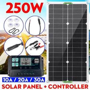 MIOLOE Kavolet Panneau Solaire 250W 12V, pour maisons RV Bateau avec contrôleur de 20AVendu parcdiscount