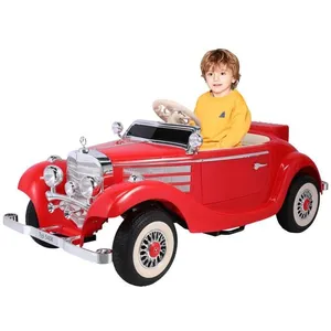 Voiture électrique rétro pour enfants - ORYXEARTH - Rouge - Batterie 1... pas cher