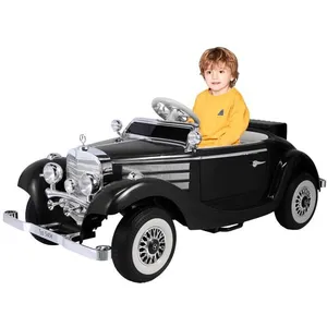 Voiture électrique rétro pour enfants - ORYXEARTH - Noir - Batterie 12...Vendu parcdiscount