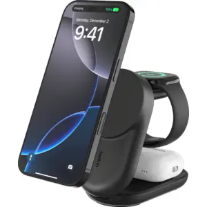 Belkin UltraCharge Chargeur Sans Fil 3-en-1 MagSafe avec Support Qi2 2... pas cher