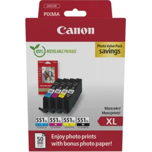 Canon CLI-551XL Cartouches Pack Combiné 6443B008 pas cher
