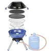 Image de Campingaz Party Grill 400 Barbecue de camping portable tout-en-un avec grille, plaque de cuisson et plancha, couvercle double comme wok, 2000 W, bleu