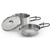 Image de Campingaz Set de casseroles Trekking Kit 3 pièces (acier inoxydable, 1 casserole + 1 couvercle + 1 poêle)