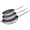 Image de Elo 9805250 Set de 3 Poêles INOX 18/10, poêle Induction, poele à Frire, poele INOX, poêle Tout Feux, poêles 32 cm 28 cm et 32 cm, Acier Inoxydable, 32 x 6 cm