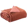 Image de Vivaraise ~ Plaid uni Fara en Coton Coloris Sienne 135x200