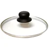 Image de BAUMALU - Couvercle en Verre - Cerclé Acier Inoxydable - Trou Vapeur, Bouton Bakélite - Pour Casseroles, Marmites, Poêles - Réduit les Projections - Ø24 cm