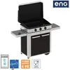 Image de Plancha gaz ENO Combo Enosign 80 Inox et Noir 3 brûleurs sur chariot, 69x40 cm